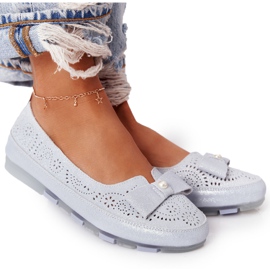 Rio Flore Bőr környezetbarát kék balerinák