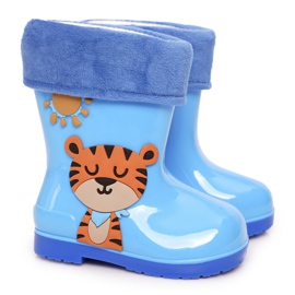 Gyermek kék szigetelt galoshes tigris