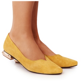 Sárga cipők arany sarokon Vinceza 21-10601