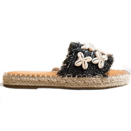 Seastar Espadrilles, fonott papucs kagylóval bézs fekete Seastar Espadrilles, fonott papucs kagylóval bézs fekete