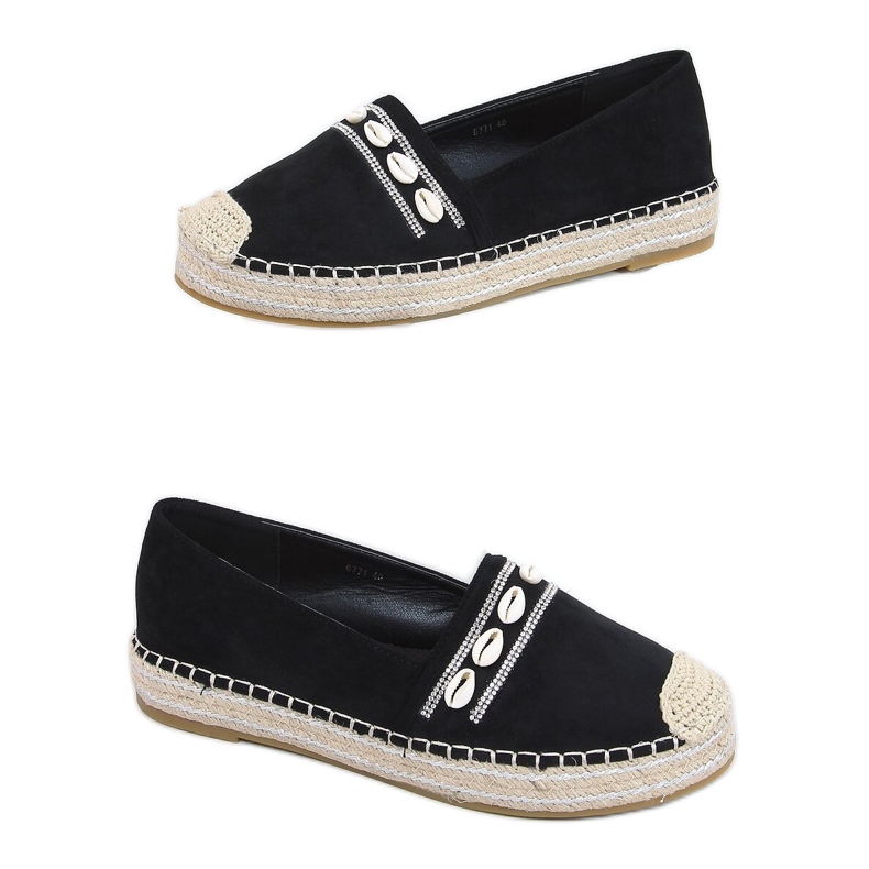 Fekete Espadrilles kagylóval 6771 Fekete