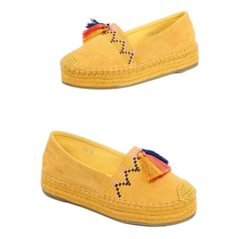 Méz rojtos espadrilles 1735 Sárga