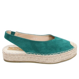Zöld espadrilles nyitott sarokkal M-518 Green