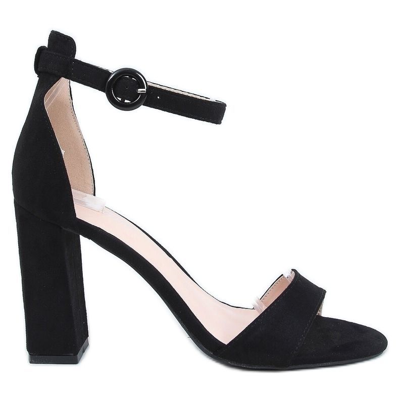 Fekete magas sarkú szandál A12-06 Fekete