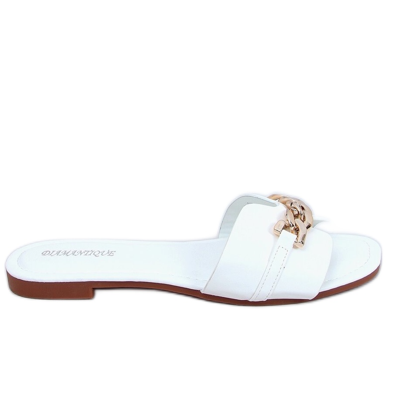 Fehér HY23-01 Fehér papucs lánccal Fehér HY23-01 Fehér papucs lánccal