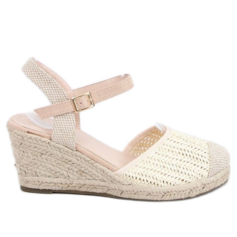 Espadrilles bézs éken DZ8006 Bézs ekru