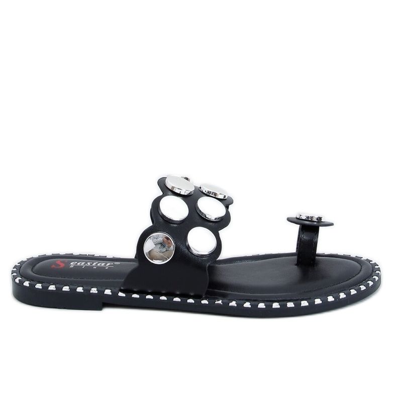 Fekete SK78P Fekete papucs ezüst