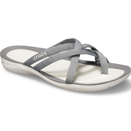 Crocs női papucs Swiftwater Webbing Flip W Világosszürke 205479 okt.