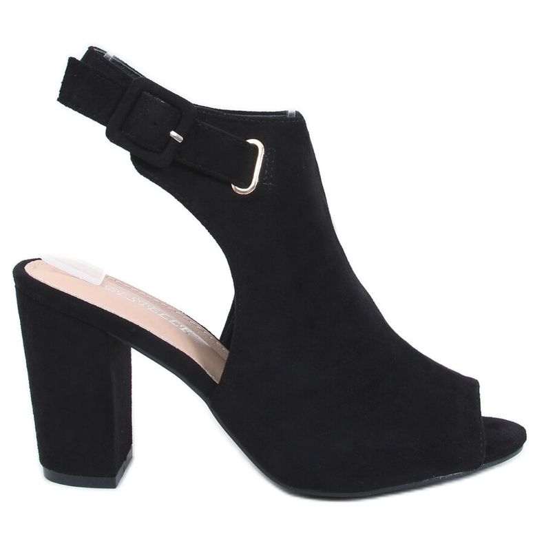 Fekete magas sarkú szandál 100-1001 SA-2 Fekete