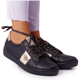 Lewski Shoes Női bőr cipők Lewski Cipők 2786-0 Fekete-Arany aranysárga Lewski Shoes Női bőr cipők Lewski Cipők 2786-0 Fekete-Arany aranysárga