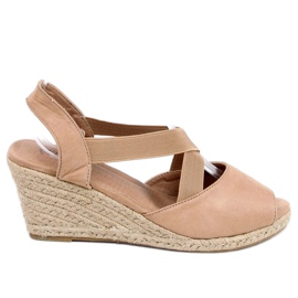 Szandál espadrilles ék bézs 9R38 Khaki Szandál espadrilles ék bézs 9R38 Khaki