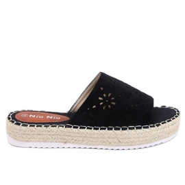 Fekete áttört espadrilles 99-62A Fekete Fekete áttört espadrilles 99-62A Fekete