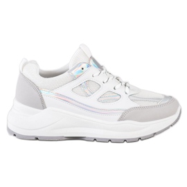 SHELOVET Stílusos cipők fehér ezüst szürke