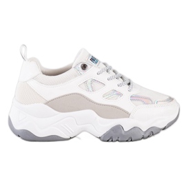 SHELOVET Divat fűzős cipők fehér szürke