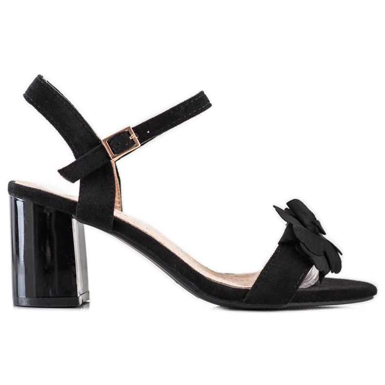 S. BARSKI Szandál virággal S.BARSKI fekete