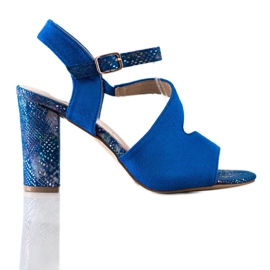 S. BARSKI Szandál dekoratív sarokkal S.BARSKI kék