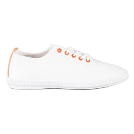 SHELOVET Könnyű cipők Eco bőrrel fehér narancs