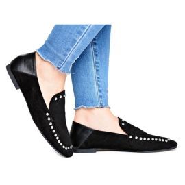 Lu Boo Fekete Lords balerinák Planta strasszokkal ezüst