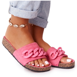 MSMG Rózsaszín Makayla velúr papucs a parafa talpon MSMG Rózsaszín Makayla velúr papucs a parafa talpon