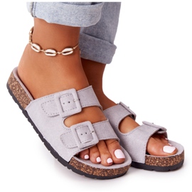 MSMG Jennifer Grey Velúr papucs parafa talpon szürke