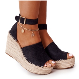 MSMG Fekete Makenna ék szandál zsinórral MSMG Fekete Makenna ék szandál zsinórral