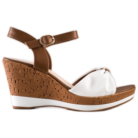 Divatos szandál az ék Sergio Leone fehér barna Divatos szandál az ék Sergio Leone fehér barna