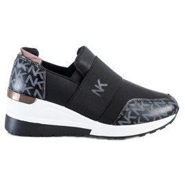 SHELOVET Csúsztatható fekete cipők