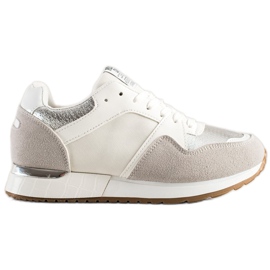 SHELOVET Stílusos FEHÉR ÉS SZÜRKE cipők