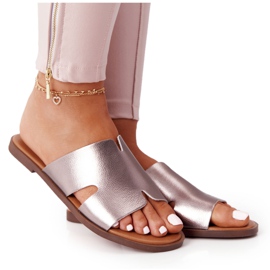 Bőr papucs Sergio Leone Sk 063 ezüst Bőr papucs Sergio Leone Sk 063 ezüst