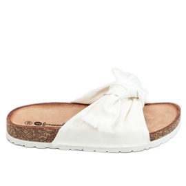 Fehér WS11 Fehér pamut papucs Fehér WS11 Fehér pamut papucs