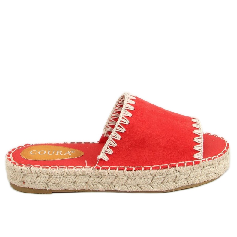 Piros Női piros espadrilles papucs 6095 Piros