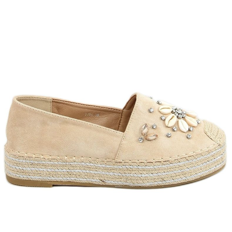 Bézs espadrilles kagylóval 2798 Bézs