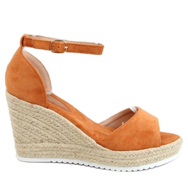Szandál espadrilles ékeken teve 888-89 Camel barna
