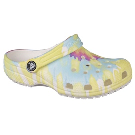 Crocs Classic Tie-Dye Graphic K Clog Jr 205451-94S sokszínű sárga