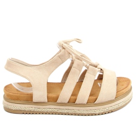 Szandál espadrilles W86 Beige bézs