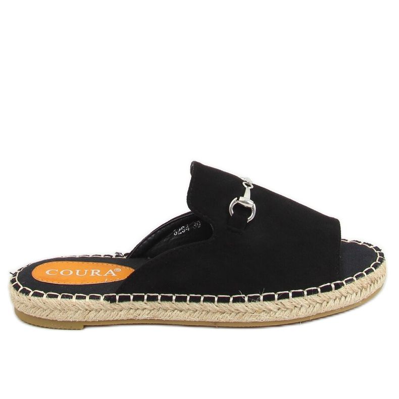 Fekete espadrilles papucs csattal 8294 Fekete Fekete espadrilles papucs csattal 8294 Fekete