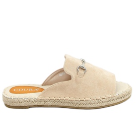 Bézs espadrilles papucs csattal 8294 Bézs Bézs espadrilles papucs csattal 8294 Bézs