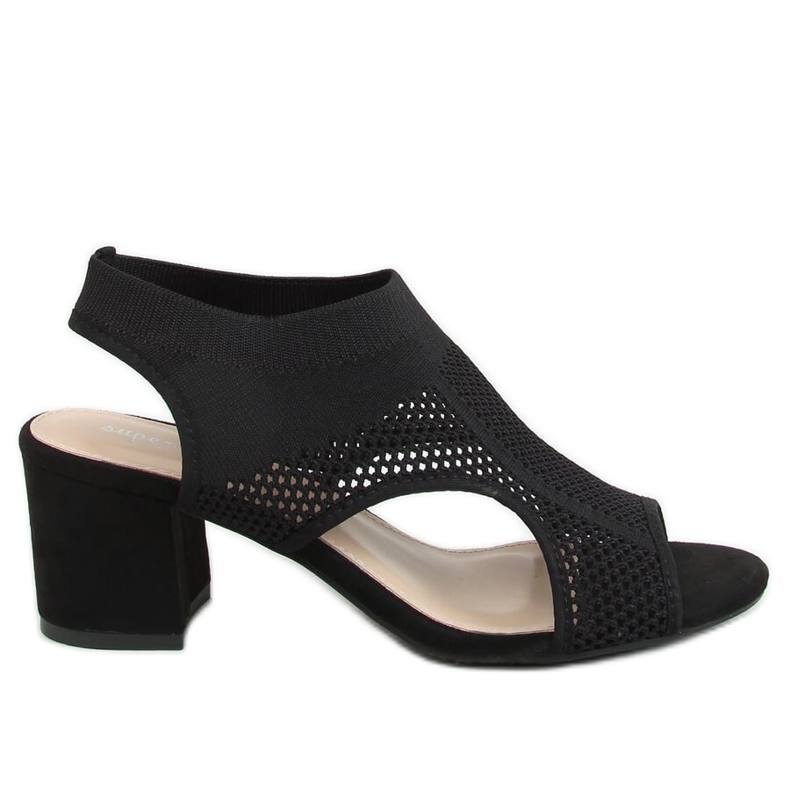 Fekete 8044 Fekete magas sarkú szandál