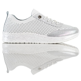 Goodin Fehér és ezüst bőr cipők