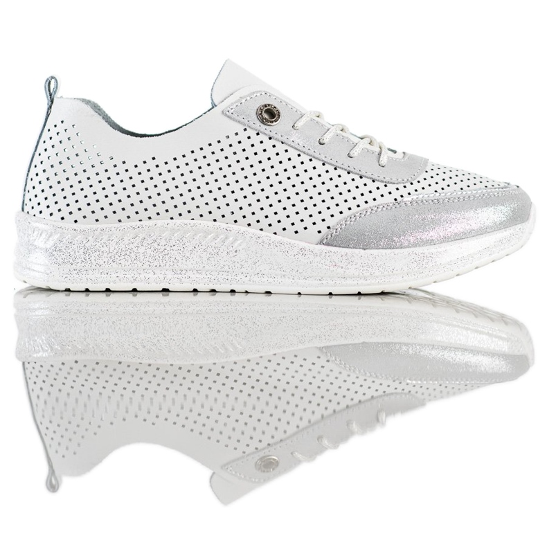 Goodin Fehér és ezüst bőr cipők