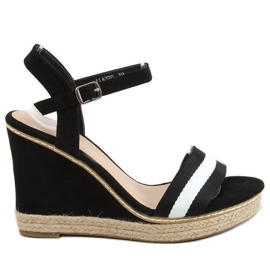 Fekete szandál fekete ék LL6320 Fekete
