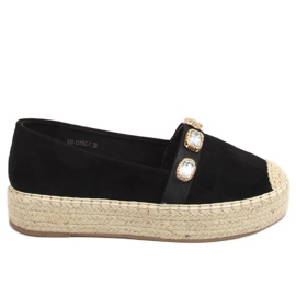 Espadrilles kövekkel fekete 100-131-SC-1 Fekete