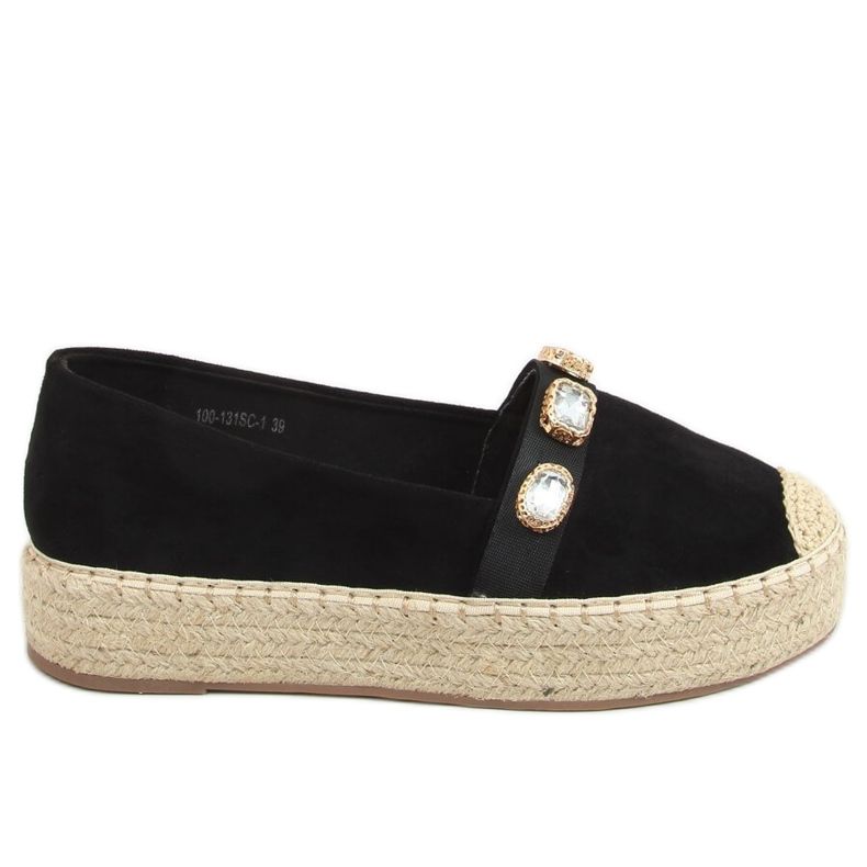 Espadrilles kövekkel fekete 100-131-SC-1 Fekete