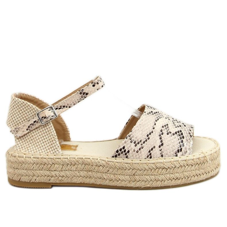 Nyitott orrú Espadrilles A663-ESP-1 Snake bézs