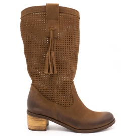 Olivier Női áttört csizma D44 barna