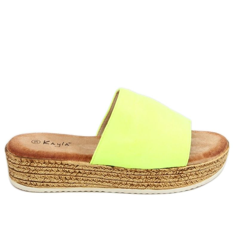 Sárga Női sárga papucs 38846 Fluoreszkáló sárga