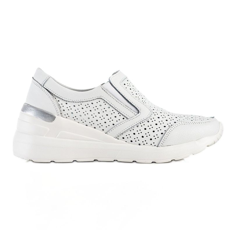 Goodin Fehér bőr csúszós cipők