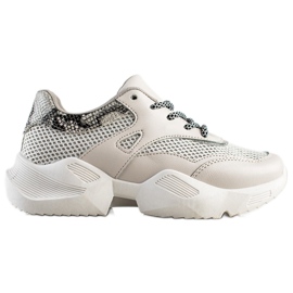 SHELOVET Szürke Snake Print Cipők bézs