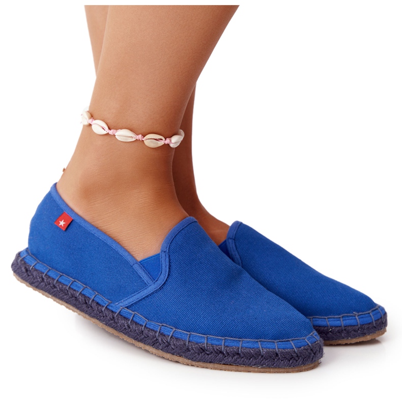 Big Star DD274A136 Navy Blue Espadrilles fonott talpon sötétkék