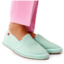 Zöld espadrillák a fonott talpon Big Star DD274A141 Zöld espadrillák a fonott talpon Big Star DD274A141